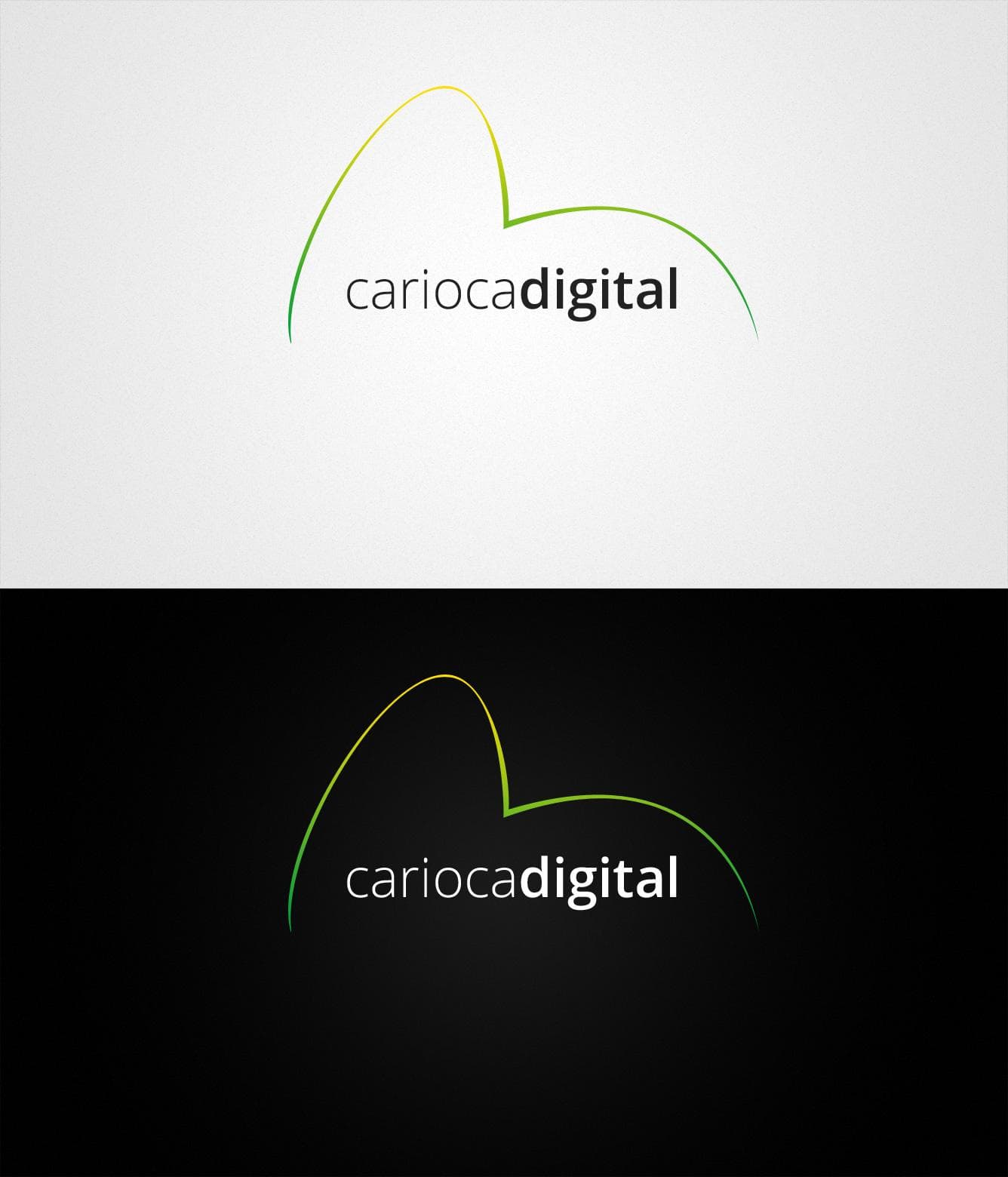 Carioca Digital logo displayed with both dark and light backgrounds